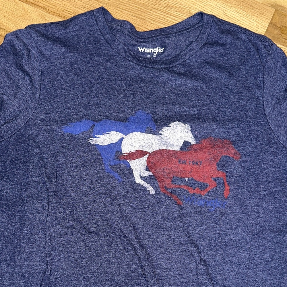 Wrangler Navy Tee with Horse Graphic